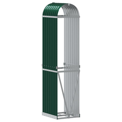 vidaXL Log Holder Green 40x45x170 cm Galvanised Steel