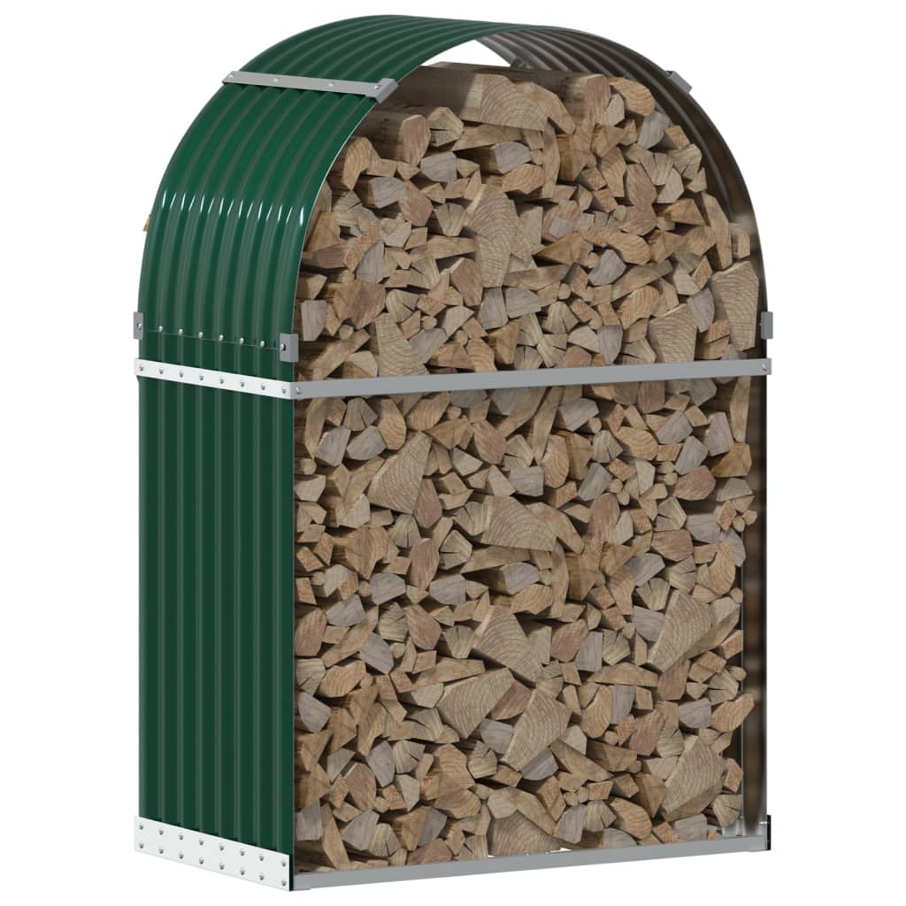 vidaXL Log Holder Green 80x45x120 cm Galvanised Steel
