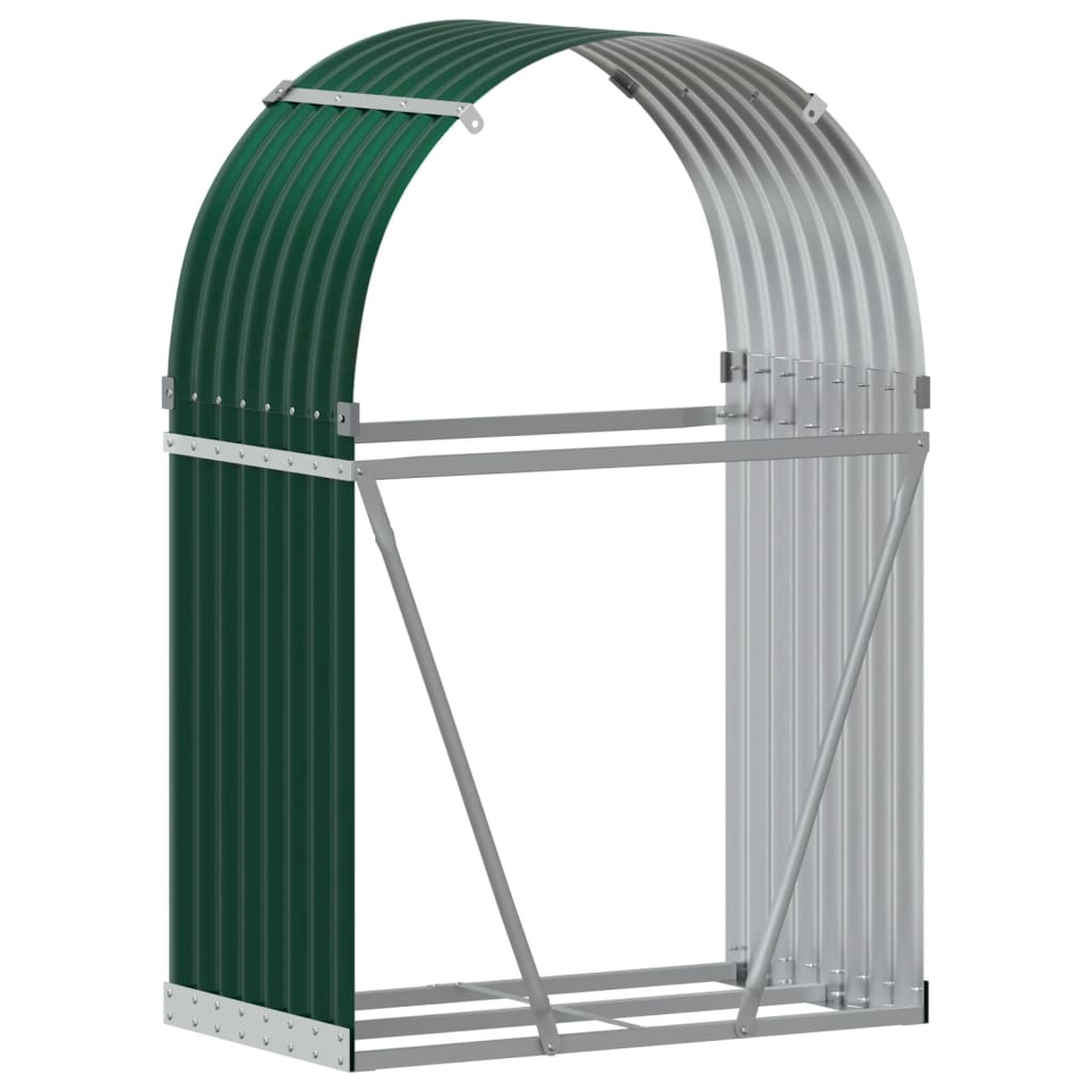 vidaXL Log Holder Green 80x45x120 cm Galvanised Steel