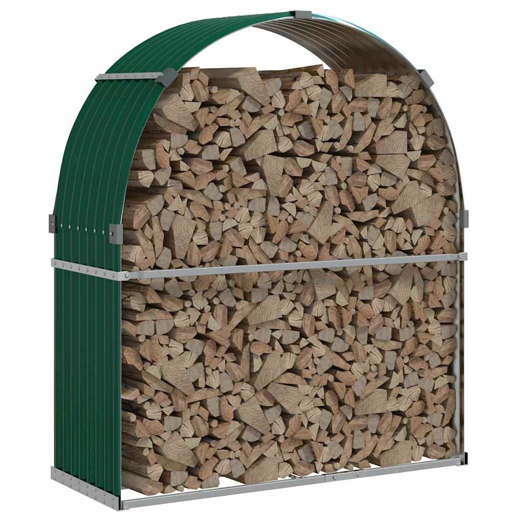 vidaXL Log Holder Green 120x45x140 cm Galvanised Steel