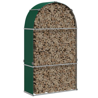 vidaXL Log Holder Green 120x45x210 cm Galvanised Steel