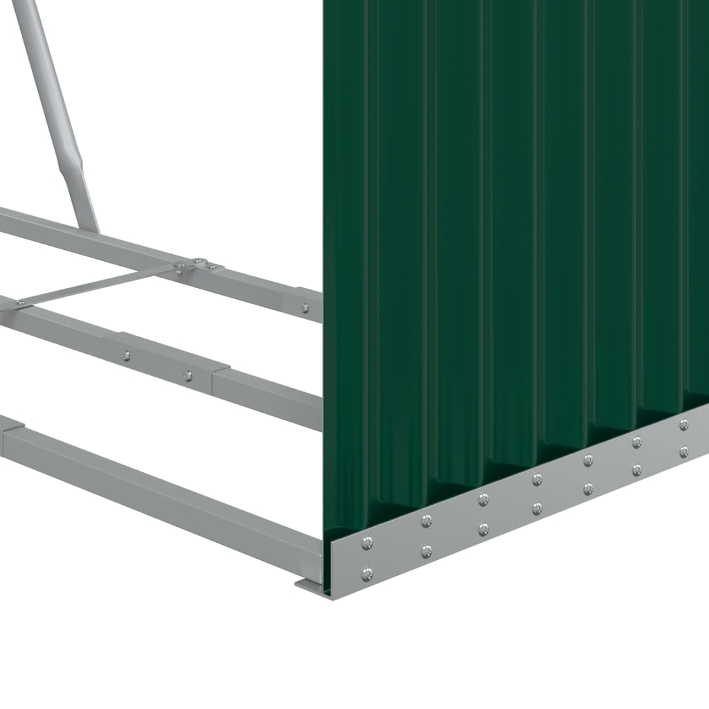 vidaXL Log Holder Green 120x45x210 cm Galvanised Steel