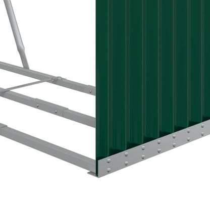 vidaXL Log Holder Green 120x45x210 cm Galvanised Steel