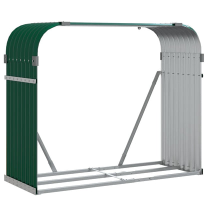 vidaXL Log Holder Green 120x45x100 cm Galvanised Steel