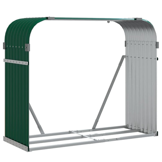 vidaXL Log Holder Green 120x45x100 cm Galvanised Steel