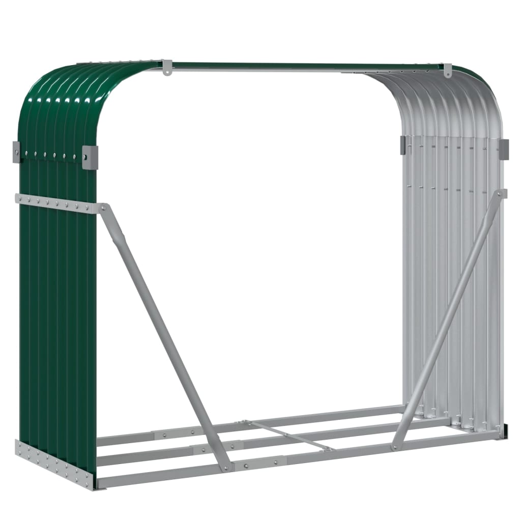 vidaXL Log Holder Green 120x45x100 cm Galvanised Steel