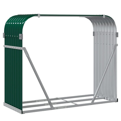 vidaXL Log Holder Green 120x45x100 cm Galvanised Steel