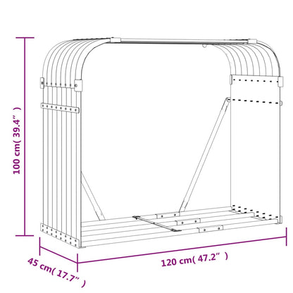 vidaXL Log Holder Green 120x45x100 cm Galvanised Steel