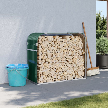 vidaXL Log Holder Green 120x45x100 cm Galvanised Steel