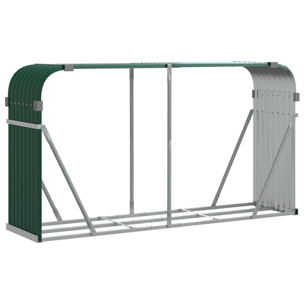 vidaXL Log Holder Green 180x45x100 cm Galvanised Steel