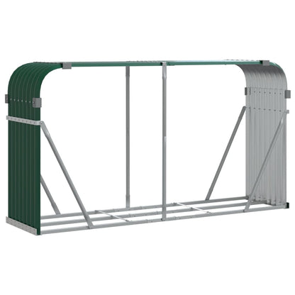 vidaXL Log Holder Green 180x45x100 cm Galvanised Steel