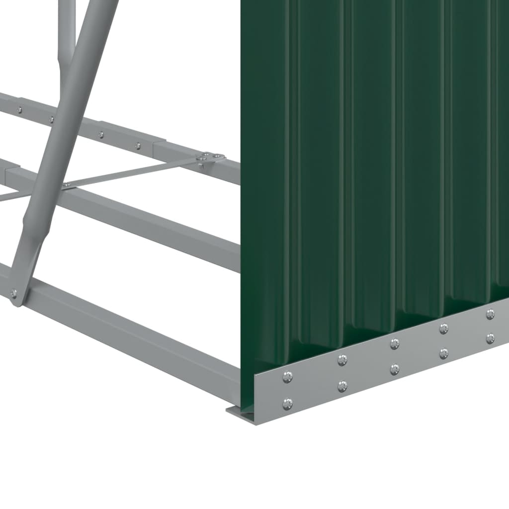 vidaXL Log Holder Green 180x45x100 cm Galvanised Steel