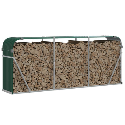 vidaXL Log Holder Green 234x45x100 cm Galvanised Steel