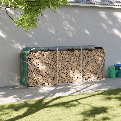 vidaXL Log Holder Green 234x45x100 cm Galvanised Steel
