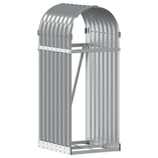 vidaXL Log Holder Light Grey 40x45x100 cm Galvanised Steel