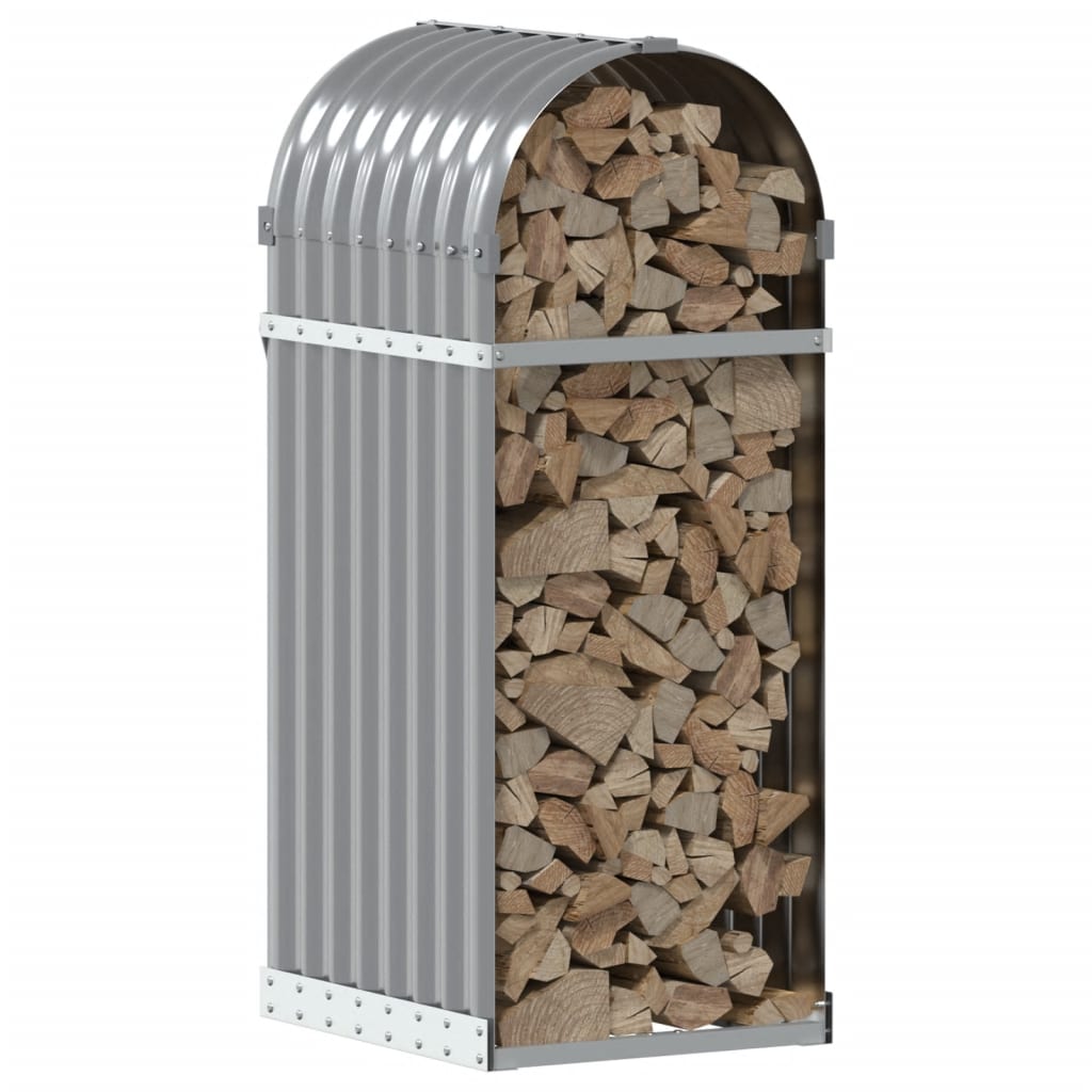 vidaXL Log Holder Light Grey 40x45x100 cm Galvanised Steel