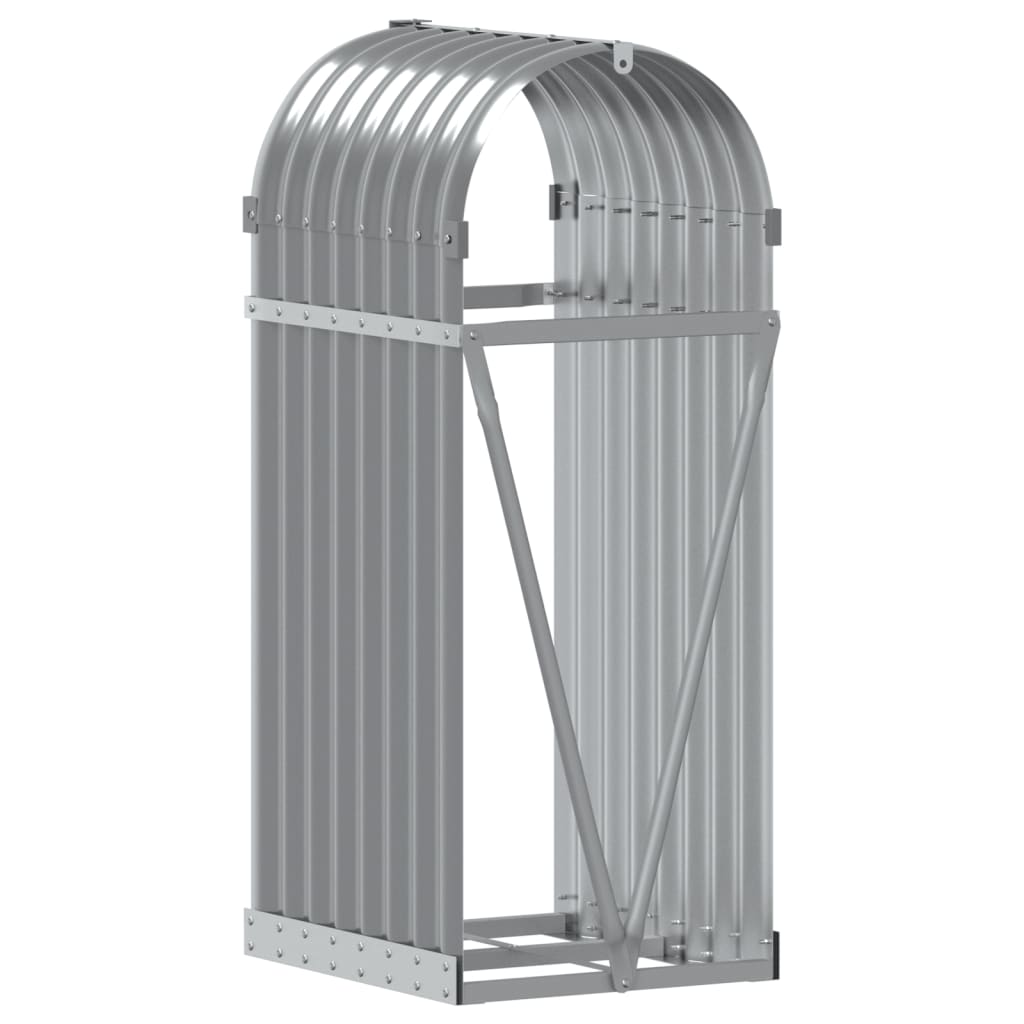 vidaXL Log Holder Light Grey 40x45x100 cm Galvanised Steel