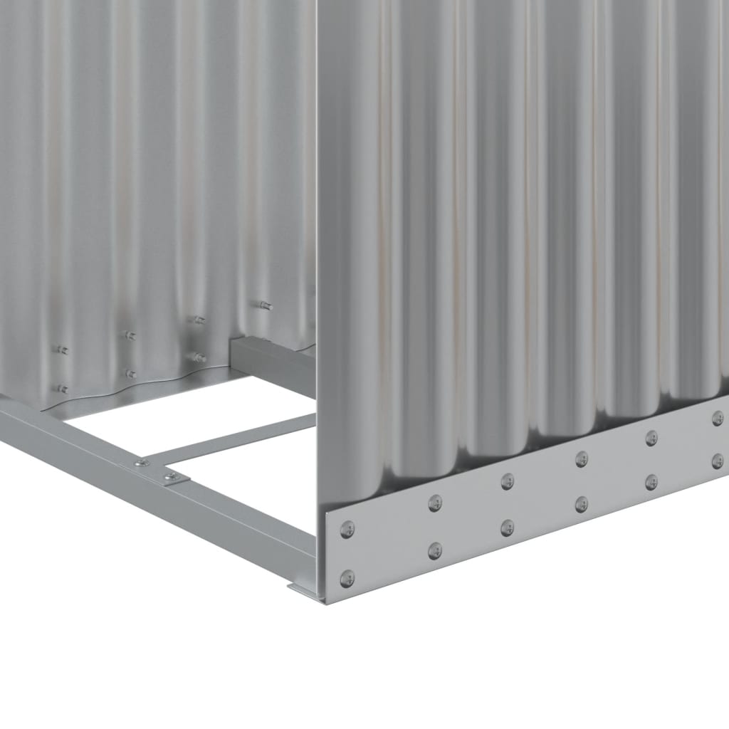 vidaXL Log Holder Light Grey 40x45x100 cm Galvanised Steel