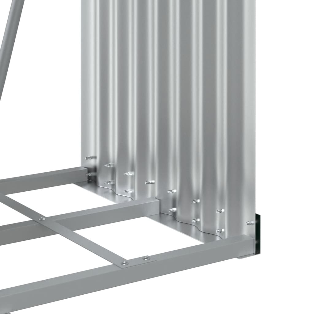 vidaXL Log Holder Light Grey 40x45x100 cm Galvanised Steel