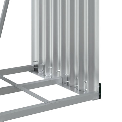 vidaXL Log Holder Light Grey 40x45x100 cm Galvanised Steel