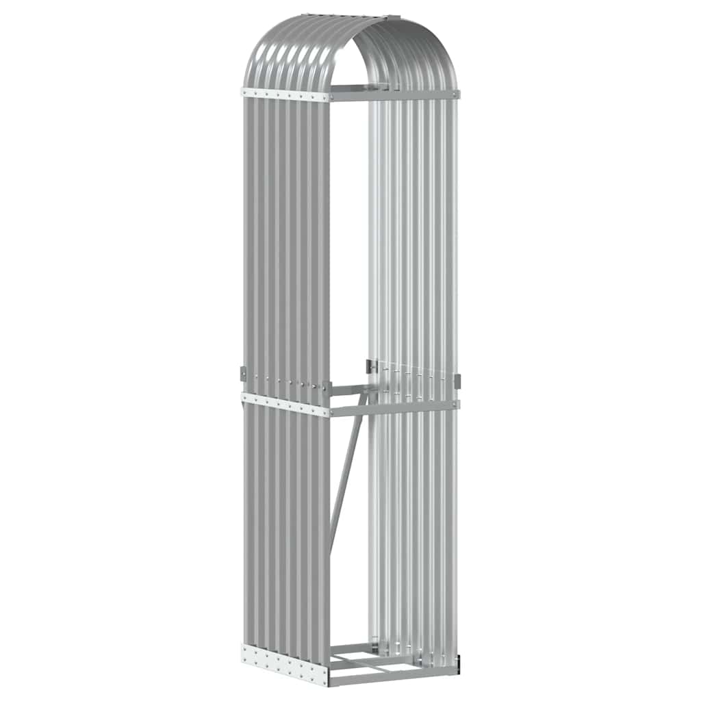 vidaXL Log Holder Light Grey 40x45x170 cm Galvanised Steel