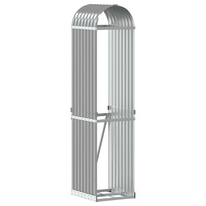 vidaXL Log Holder Light Grey 40x45x170 cm Galvanised Steel
