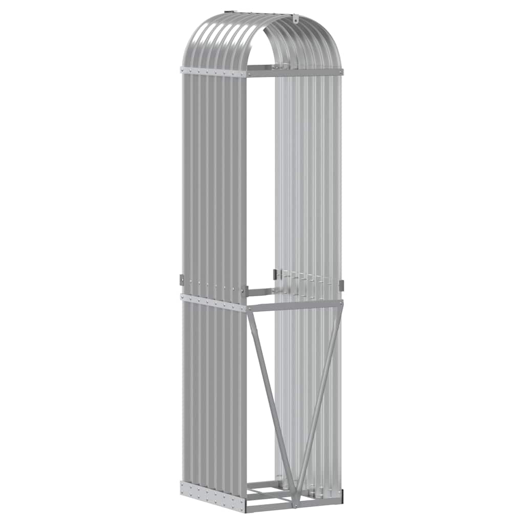 vidaXL Log Holder Light Grey 40x45x170 cm Galvanised Steel
