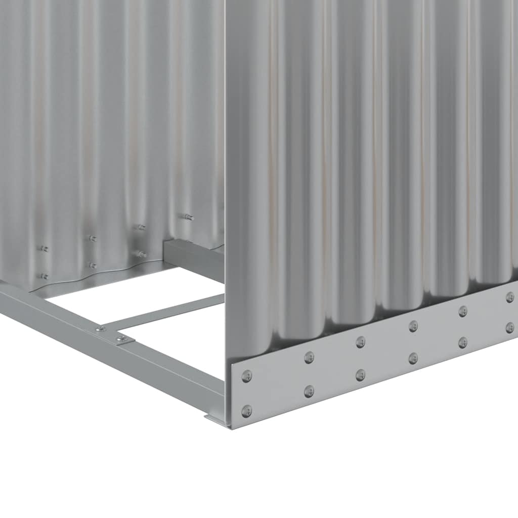 vidaXL Log Holder Light Grey 40x45x170 cm Galvanised Steel