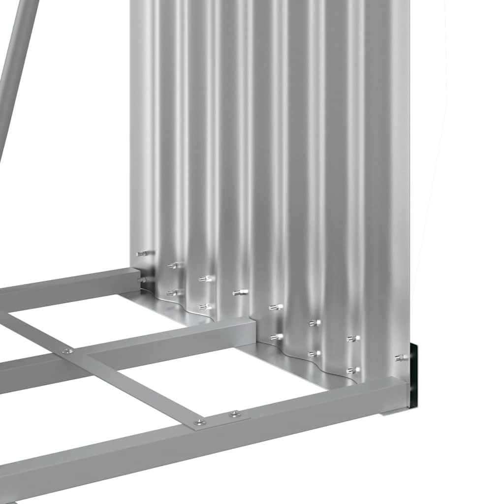 vidaXL Log Holder Light Grey 40x45x170 cm Galvanised Steel