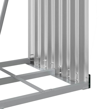 vidaXL Log Holder Light Grey 40x45x170 cm Galvanised Steel