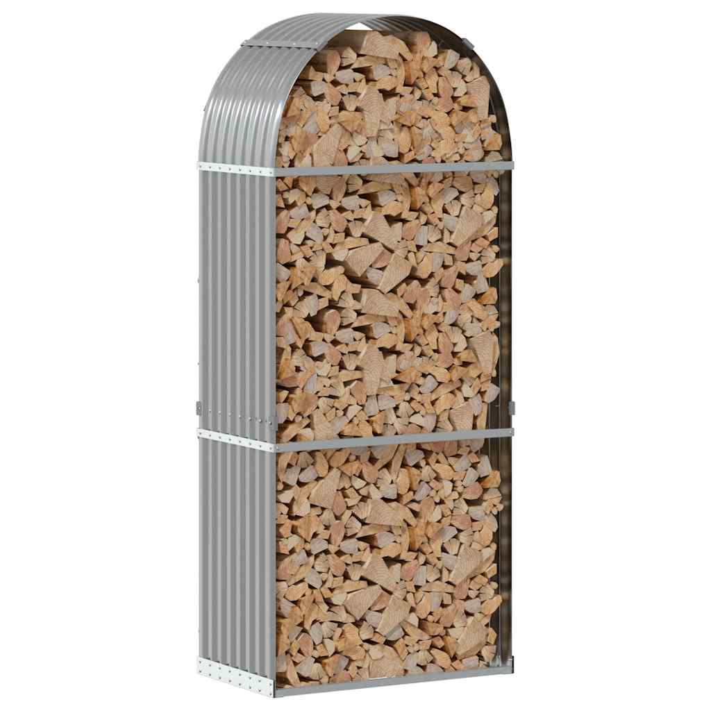 vidaXL Log Holder Light Grey 80x45x190 cm Galvanised Steel