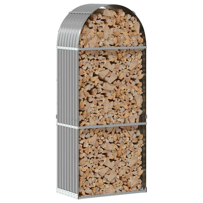 vidaXL Log Holder Light Grey 80x45x190 cm Galvanised Steel