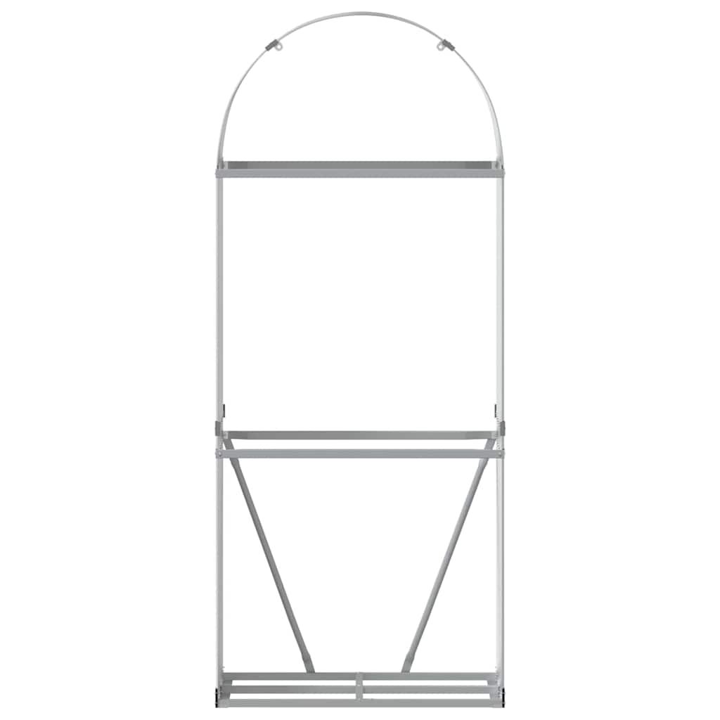 vidaXL Log Holder Light Grey 80x45x190 cm Galvanised Steel