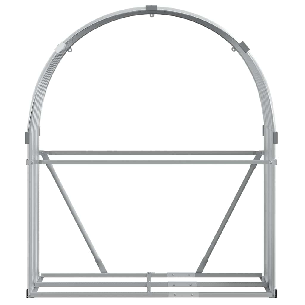vidaXL Log Holder Light Grey 120x45x140 cm Galvanised Steel