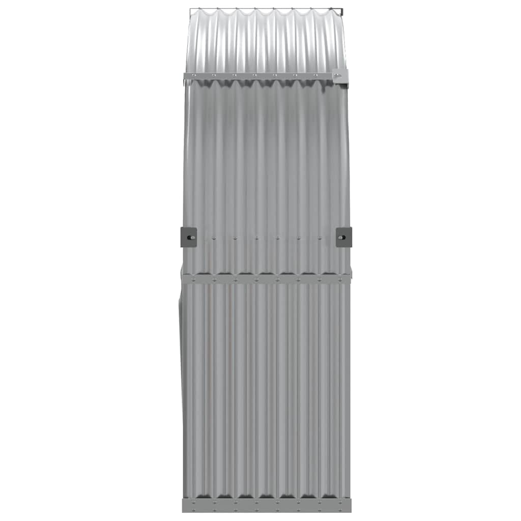 vidaXL Log Holder Light Grey 120x45x140 cm Galvanised Steel