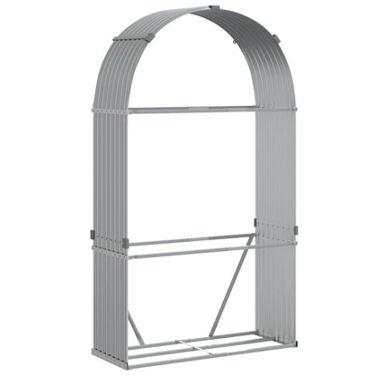 vidaXL Log Holder Light Grey 120x45x210 cm Galvanised Steel