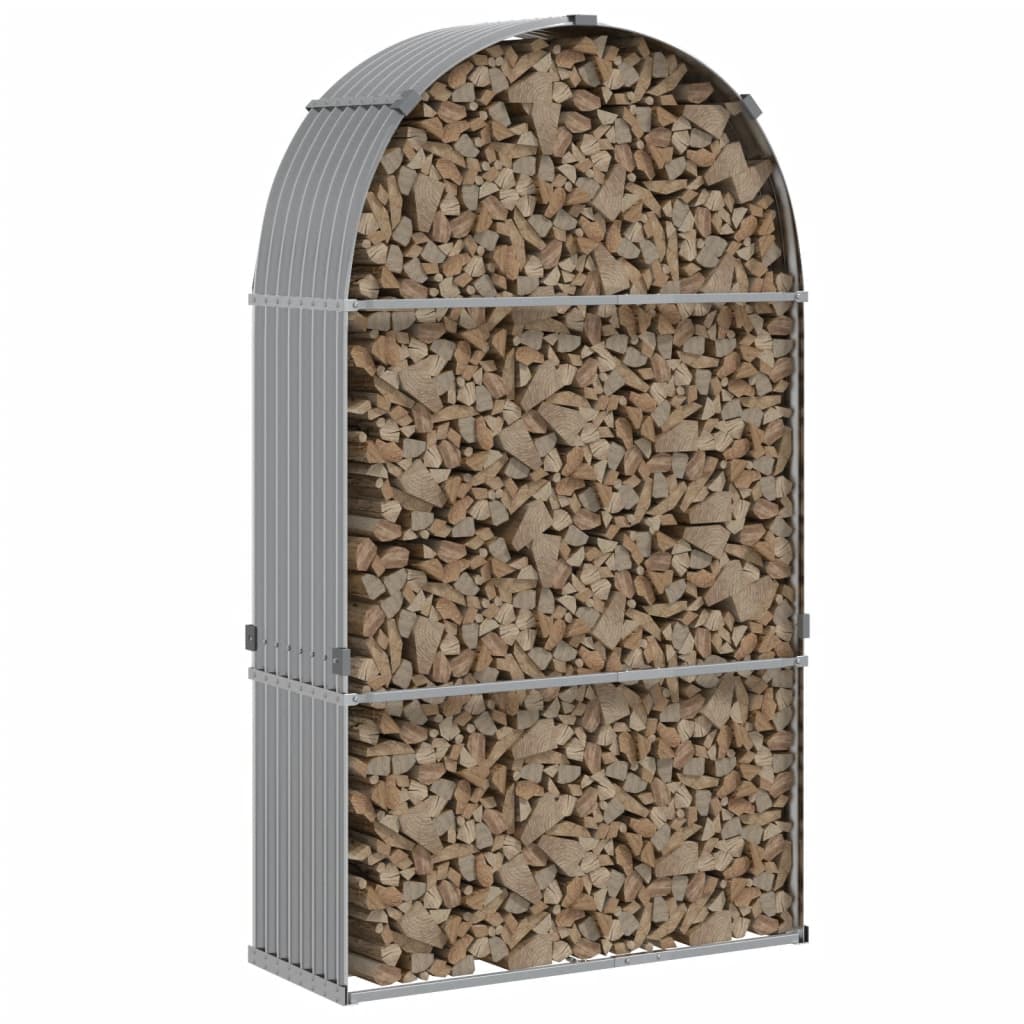 vidaXL Log Holder Light Grey 120x45x210 cm Galvanised Steel