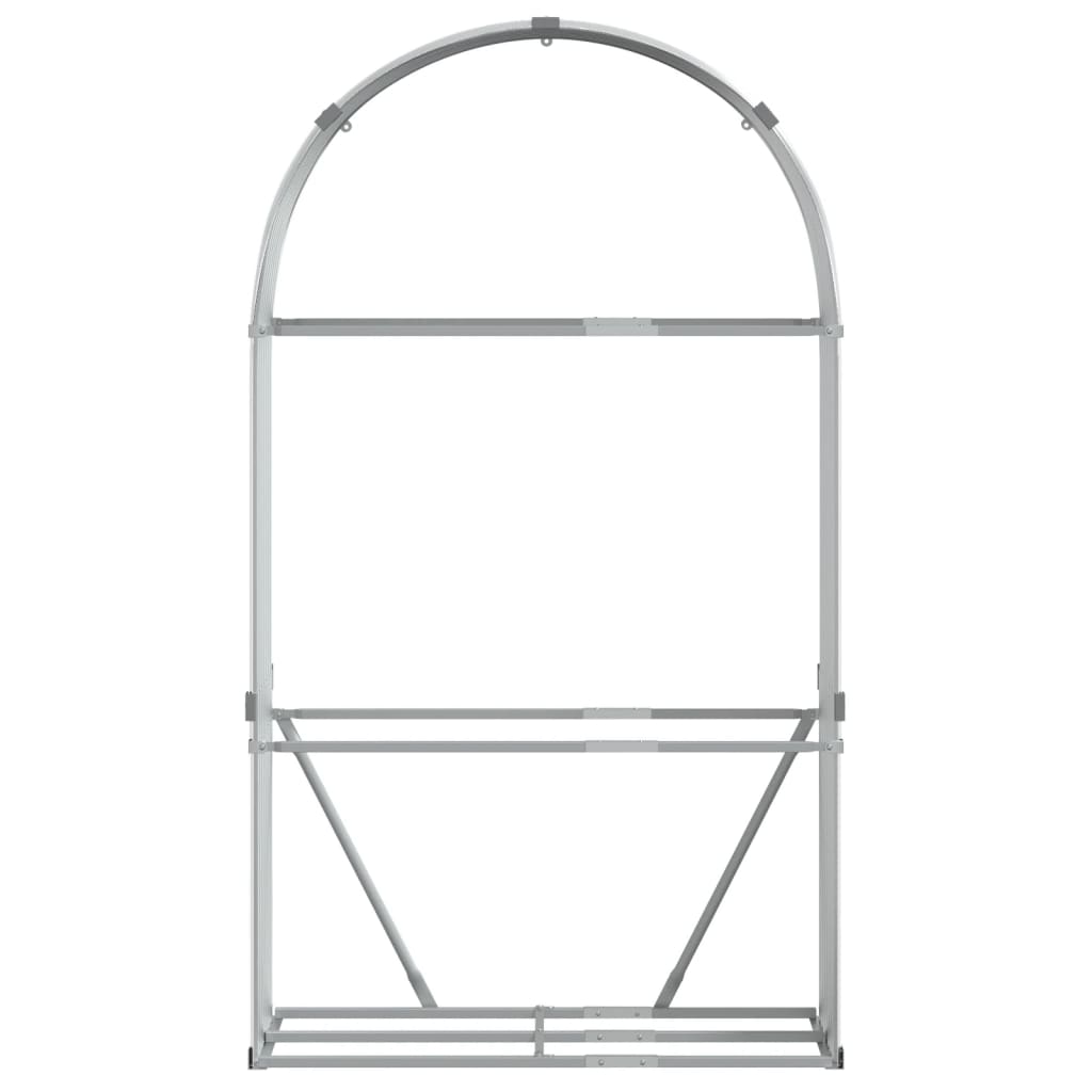 vidaXL Log Holder Light Grey 120x45x210 cm Galvanised Steel