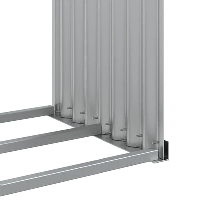 vidaXL Log Holder Light Grey 120x45x210 cm Galvanised Steel