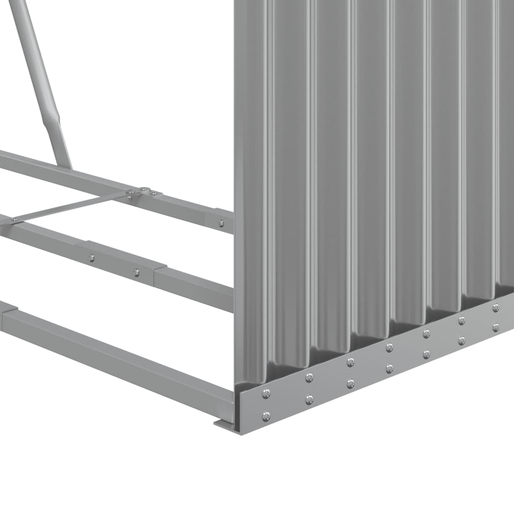 vidaXL Log Holder Light Grey 120x45x210 cm Galvanised Steel