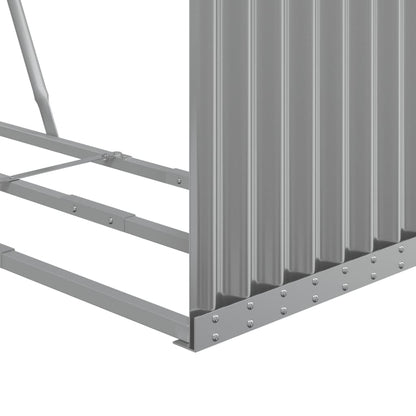 vidaXL Log Holder Light Grey 120x45x210 cm Galvanised Steel