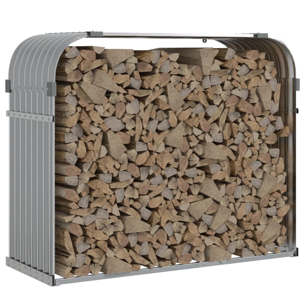 vidaXL Log Holder Light Grey 120x45x100 cm Galvanised Steel