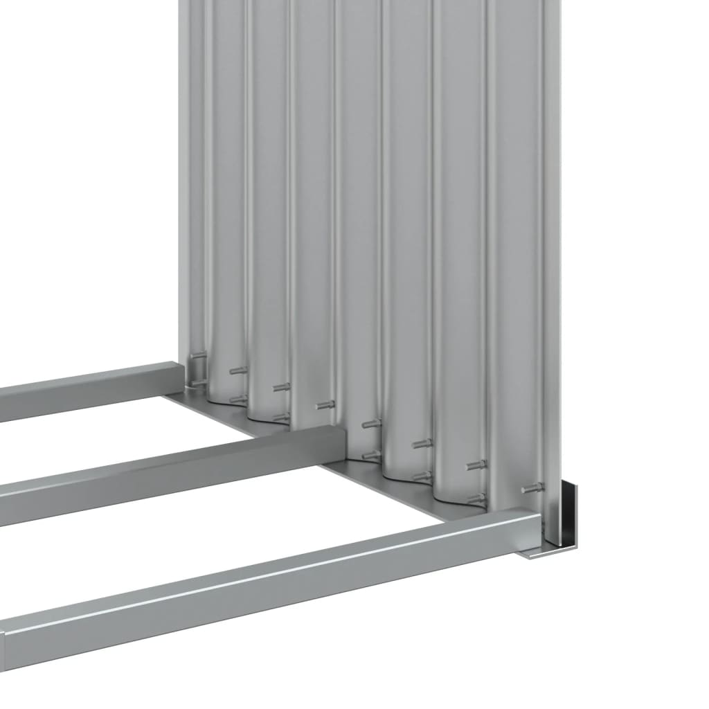 vidaXL Log Holder Light Grey 120x45x100 cm Galvanised Steel