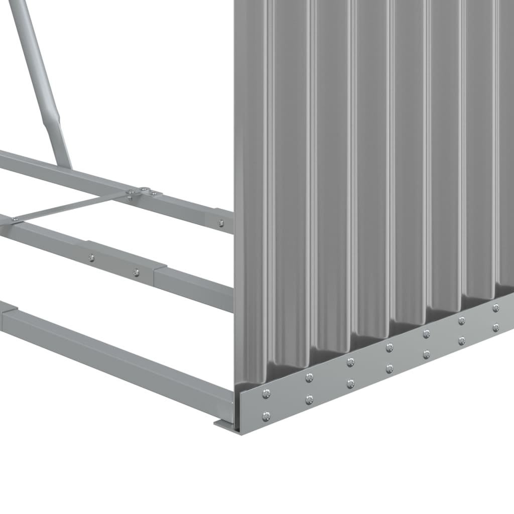 vidaXL Log Holder Light Grey 120x45x100 cm Galvanised Steel