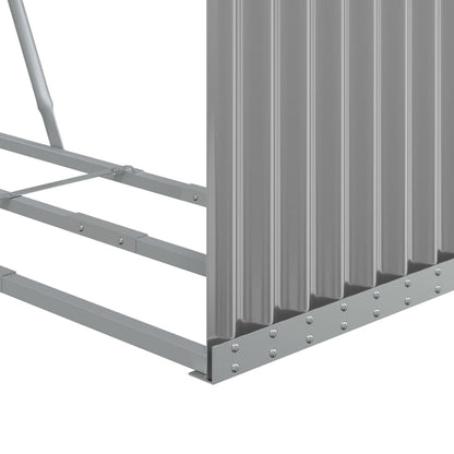 vidaXL Log Holder Light Grey 120x45x100 cm Galvanised Steel