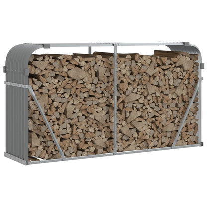 vidaXL Log Holder Light Grey 180x45x100 cm Galvanised Steel