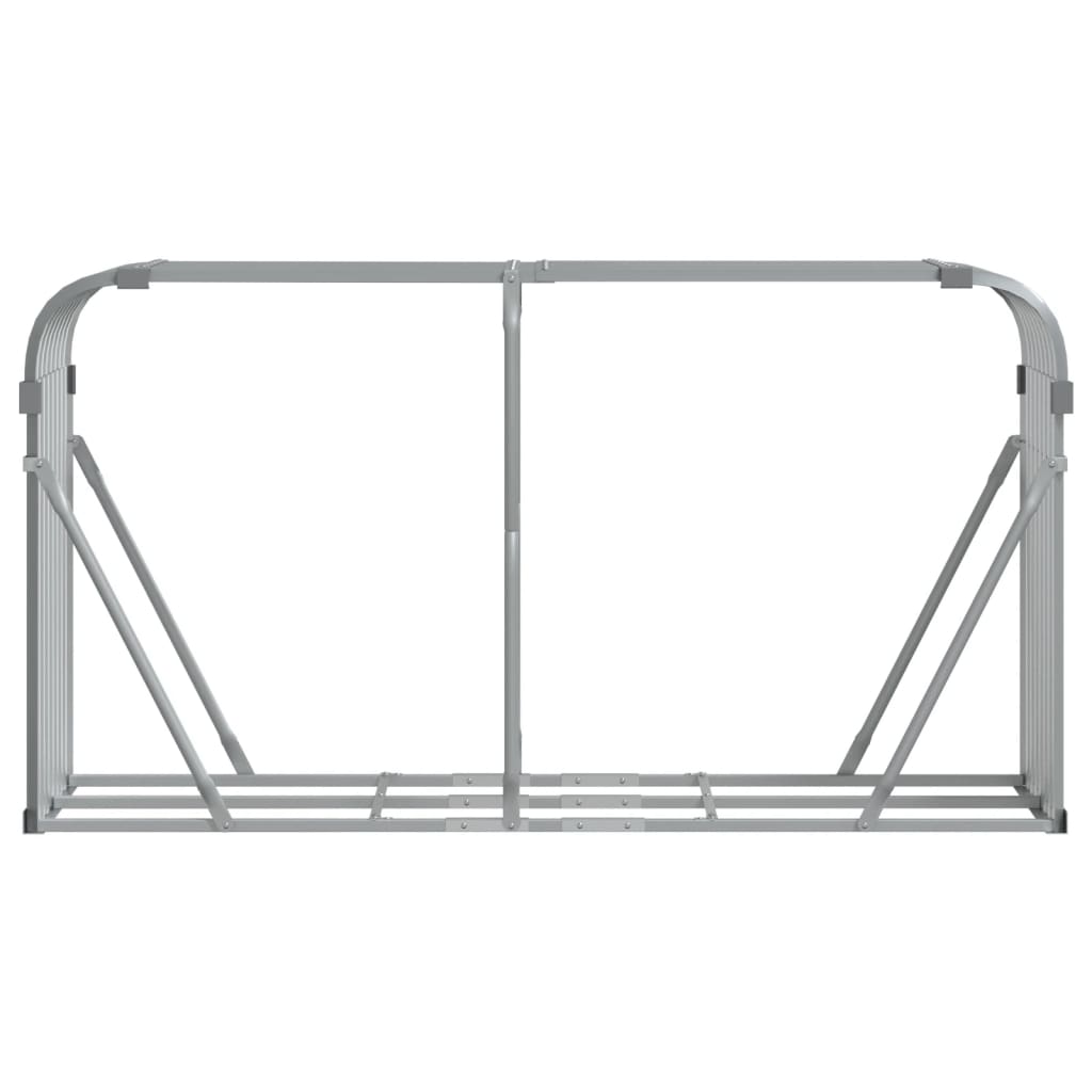 vidaXL Log Holder Light Grey 180x45x100 cm Galvanised Steel
