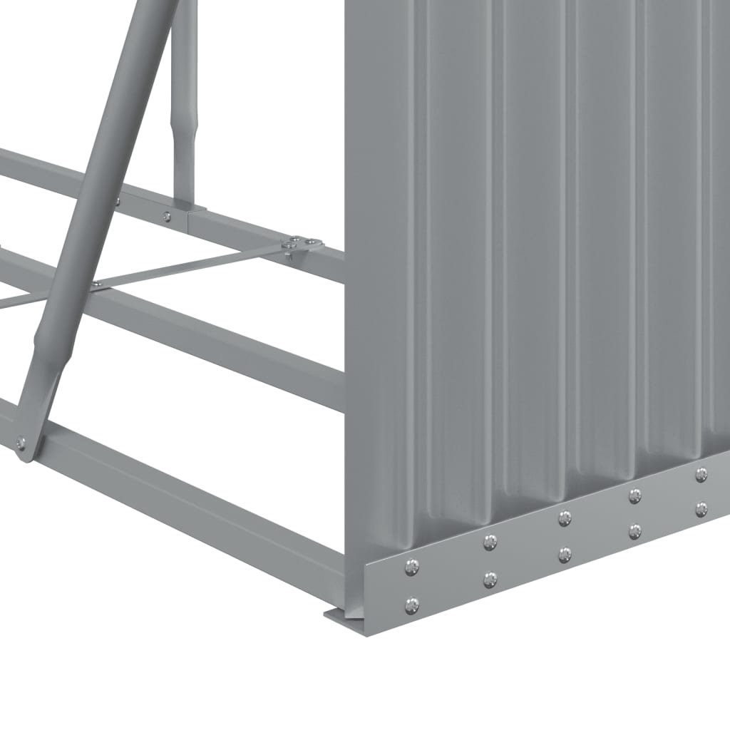 vidaXL Log Holder Light Grey 180x45x100 cm Galvanised Steel