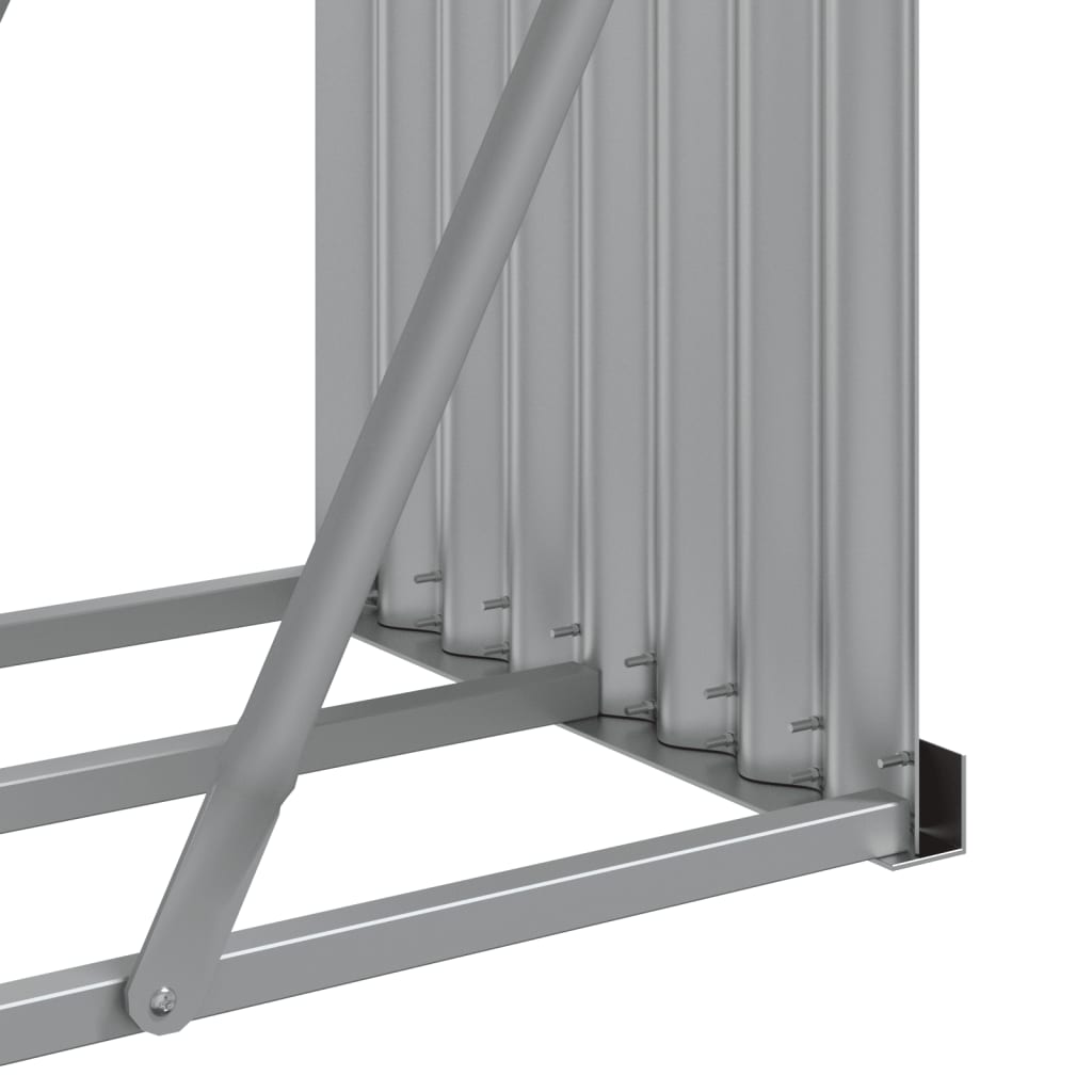 vidaXL Log Holder Light Grey 180x45x100 cm Galvanised Steel