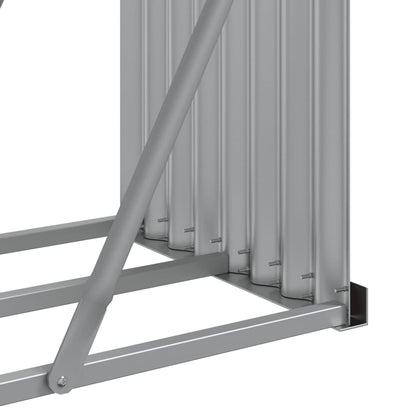 vidaXL Log Holder Light Grey 180x45x100 cm Galvanised Steel
